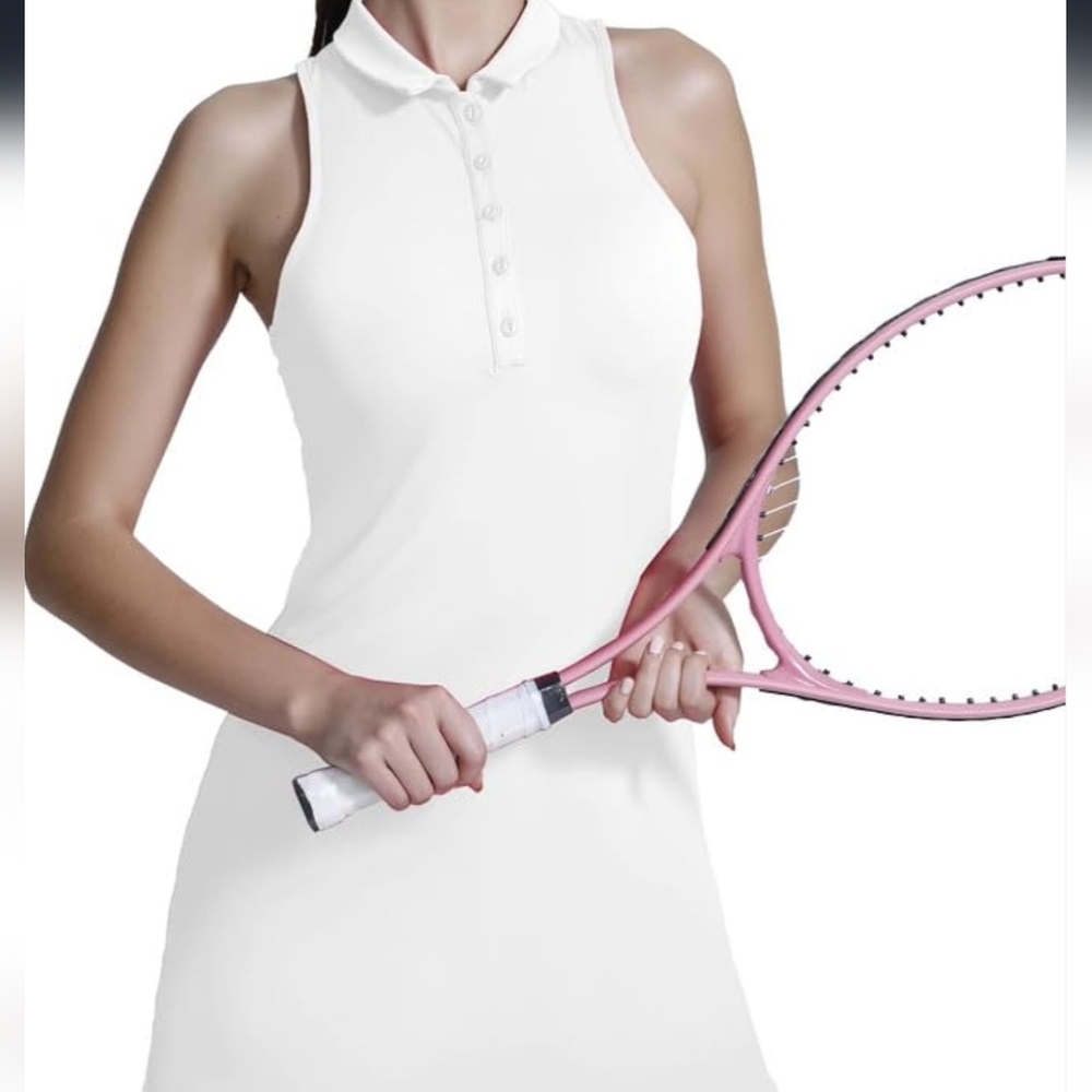 BABY BLUE Sleeveless Tennis Dress AUGIRIS WOMENS ATHLETIC SPORTSWEAR ACTIVEWEAR